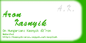 aron kasnyik business card